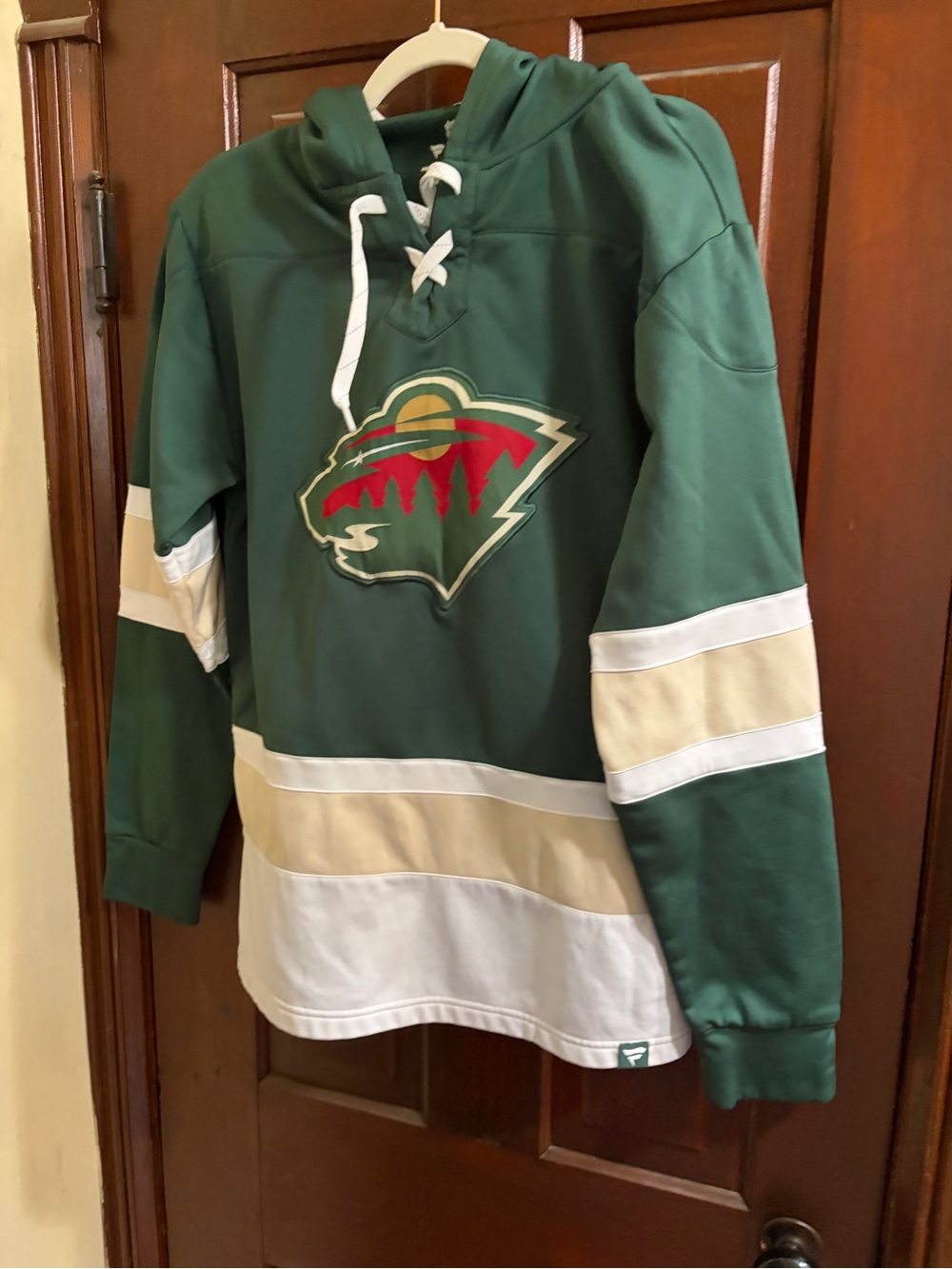 Fanatics Green and White Minnesota Wild Lace-Up Hockey Pullover